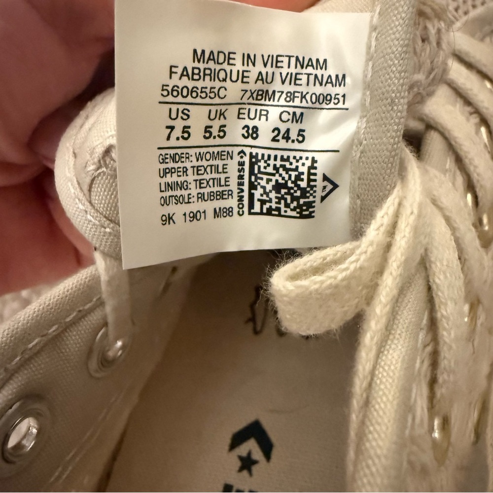 Converse Cream Lace-Up Sneakers - Picture 4 of 5